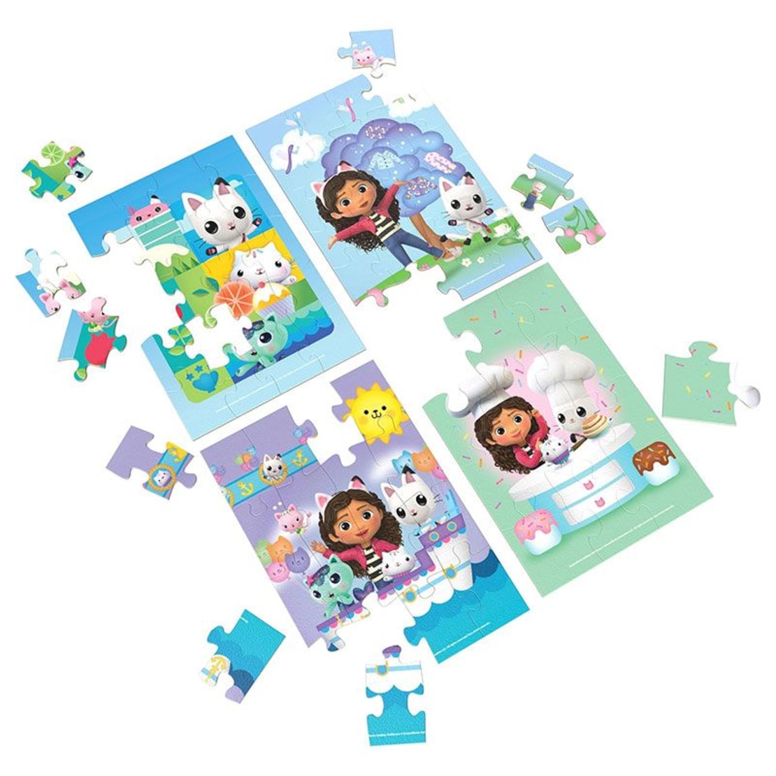 Детски дървени пъзели Spin Master Gabby's Dollhouse 4 броя, 72 ч.