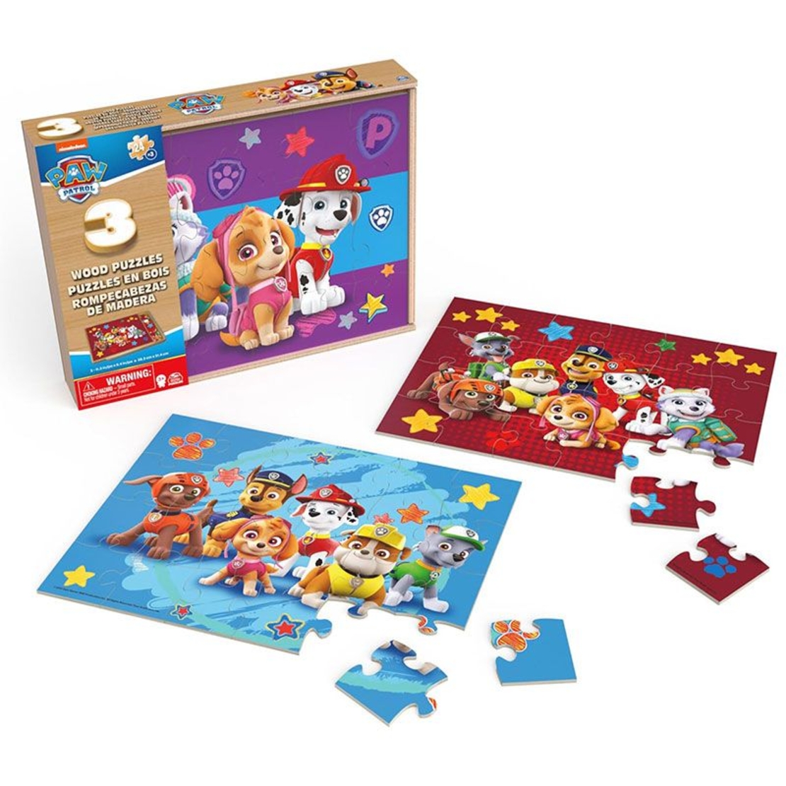 Детски дървени пъзели Spin Master Paw Patrol 3 броя х 24 ч.