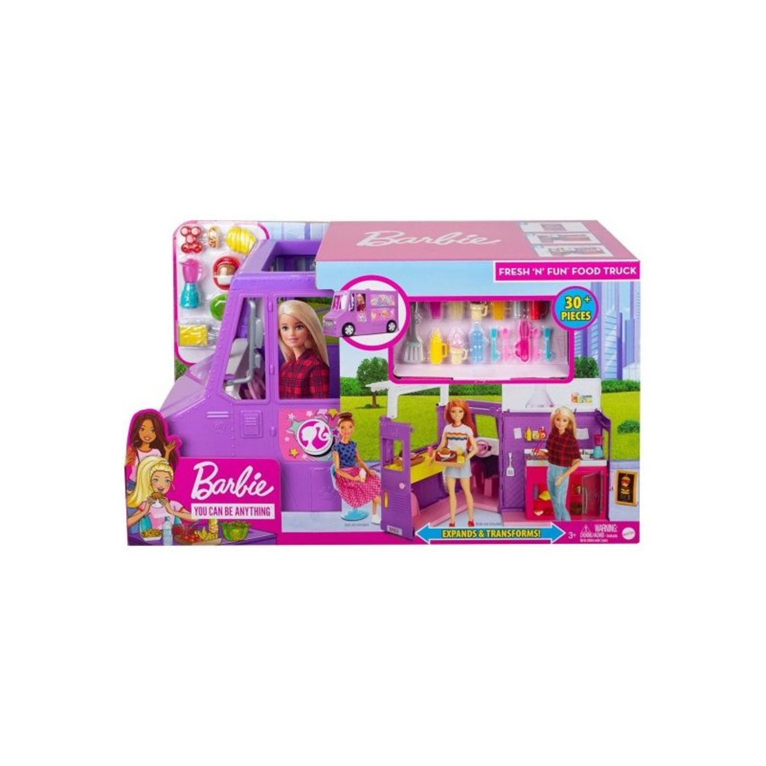 Игрален комплект Mattel Barbie Камион за приготвяне на храна, с 30+ аксесоара