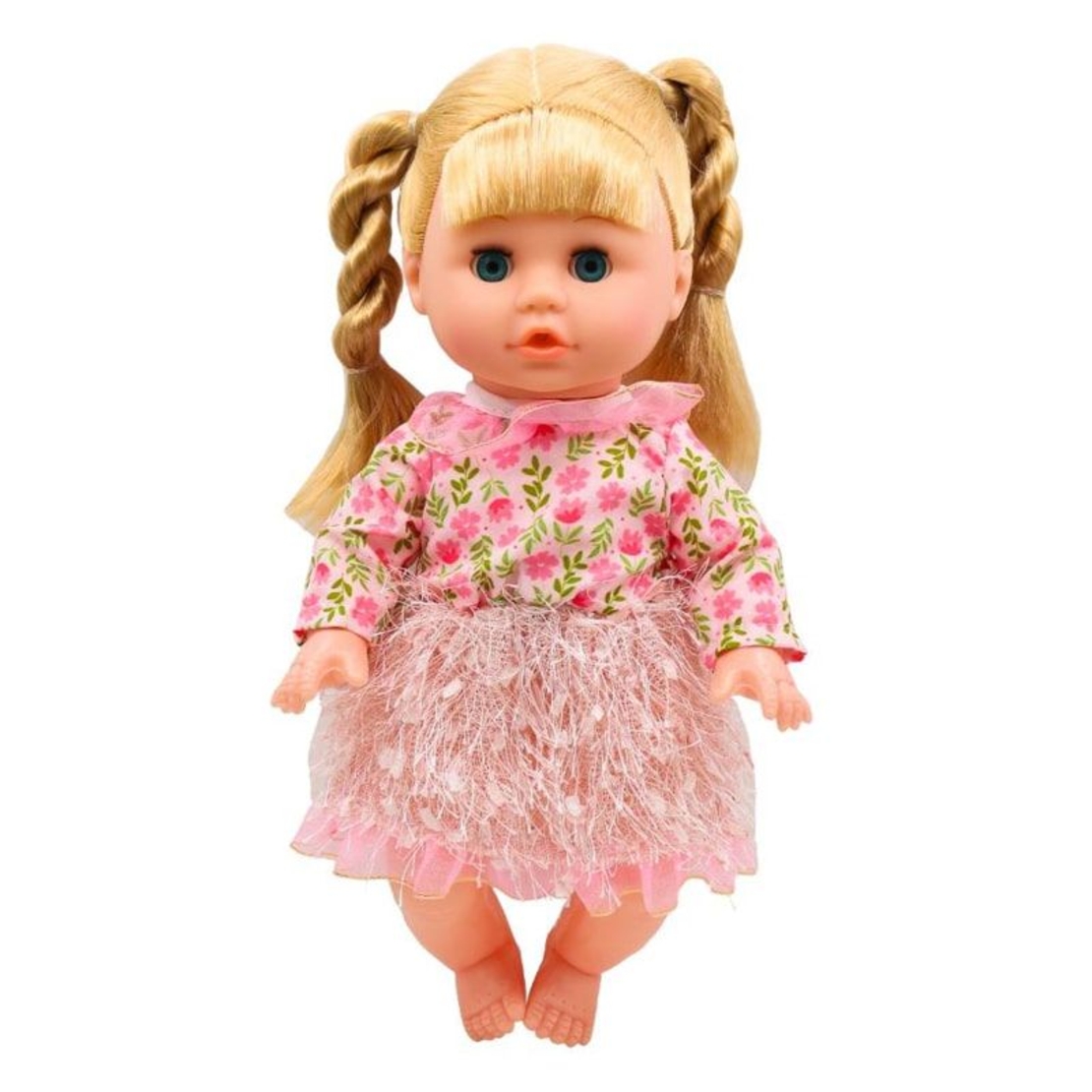 Кукла бебе Raya Toys Пишкащо, с 12 звука и шише, 33 см.