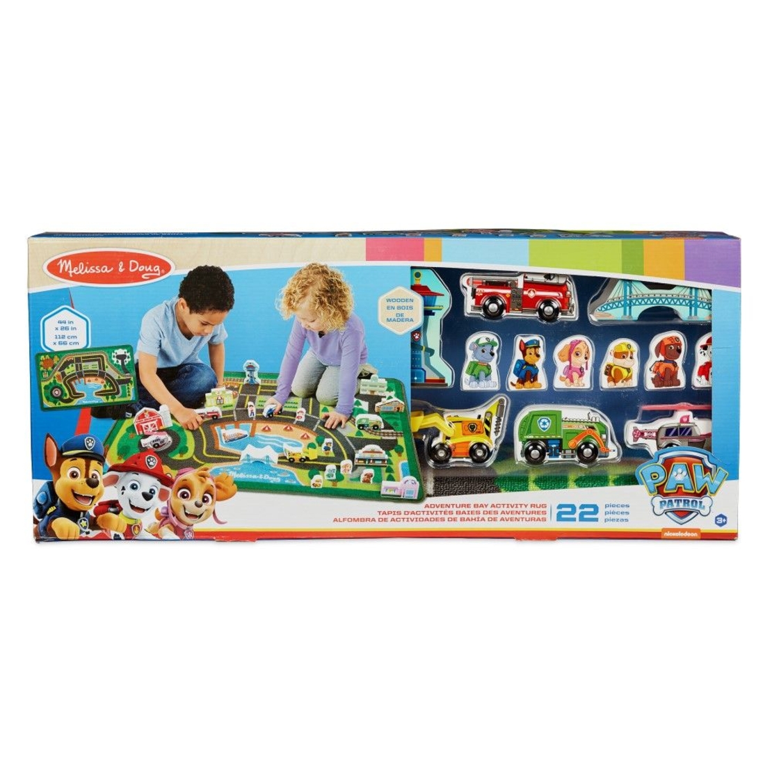 Килимче за игра с дървени превозни средства Melissa and Doug Paw Patrol 33273