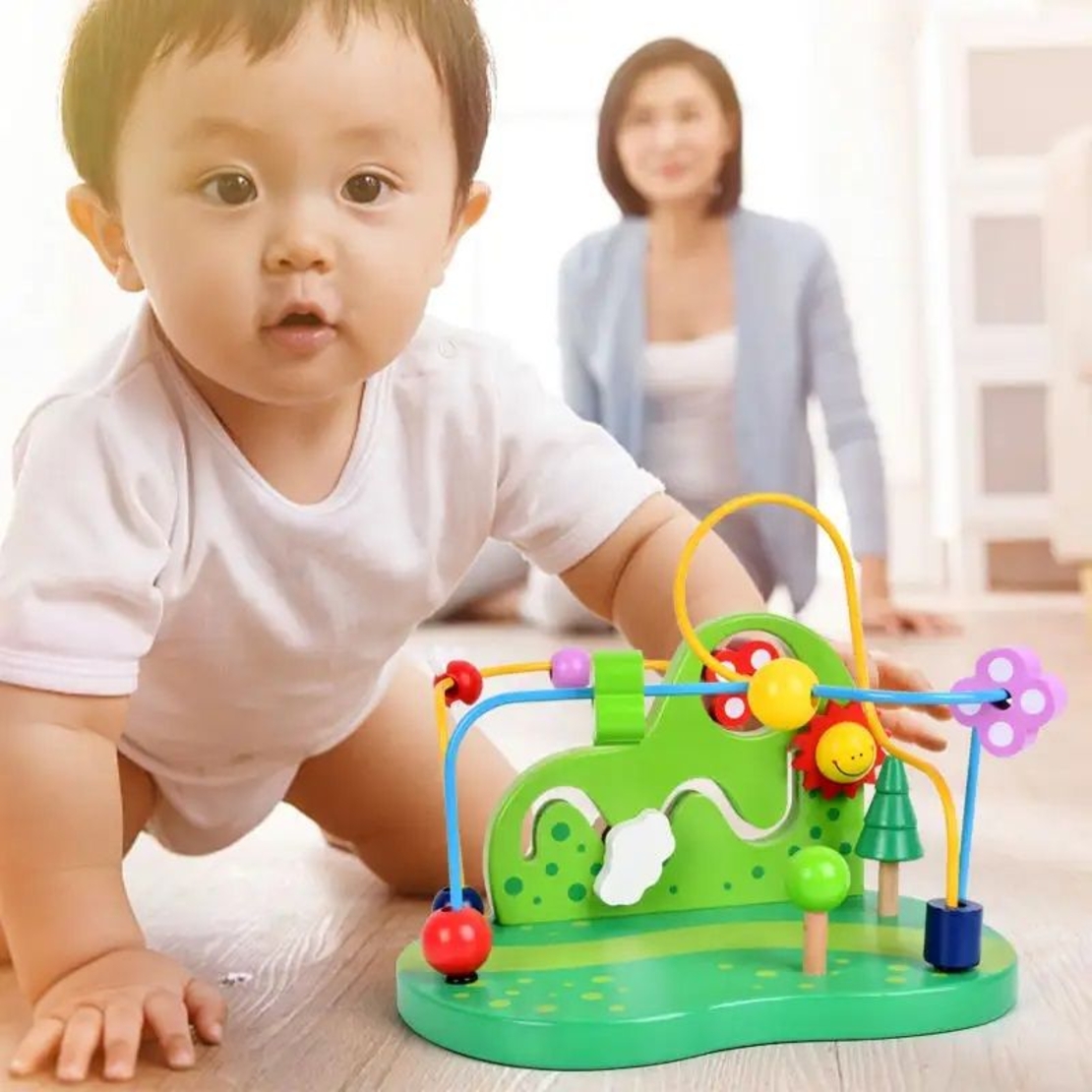 Дървена детска игра Монтесори Raya Toys Лабиринт Гора