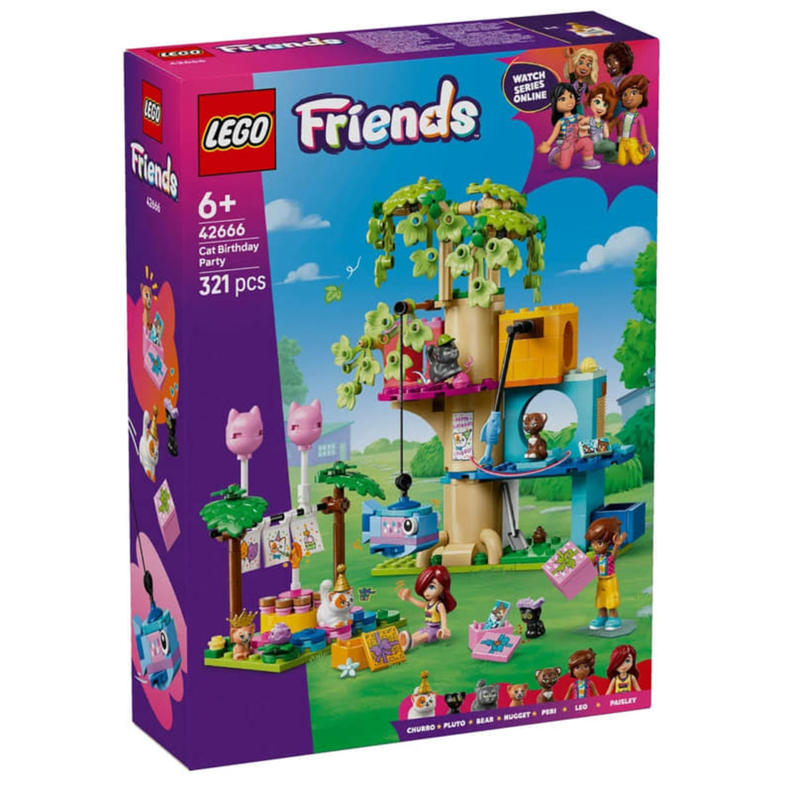 LEGO® Friends Котешко парти за рожден ден и дървесна къща 42666