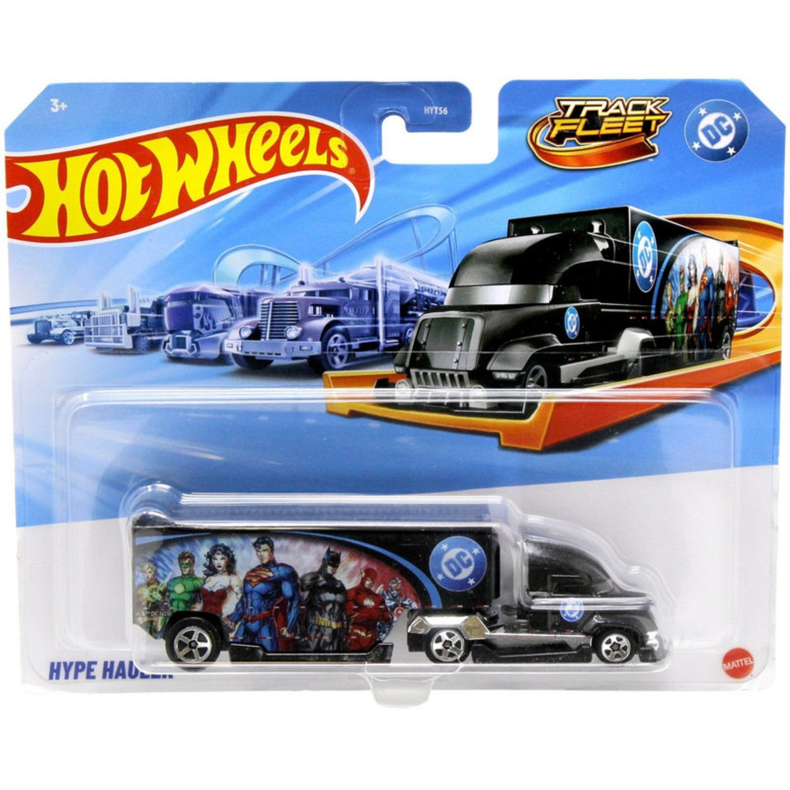 Детска играчка камион Mattel Hot Wheels Track Fleet Влекач с ремарке 1:64, асортимент, HYT56