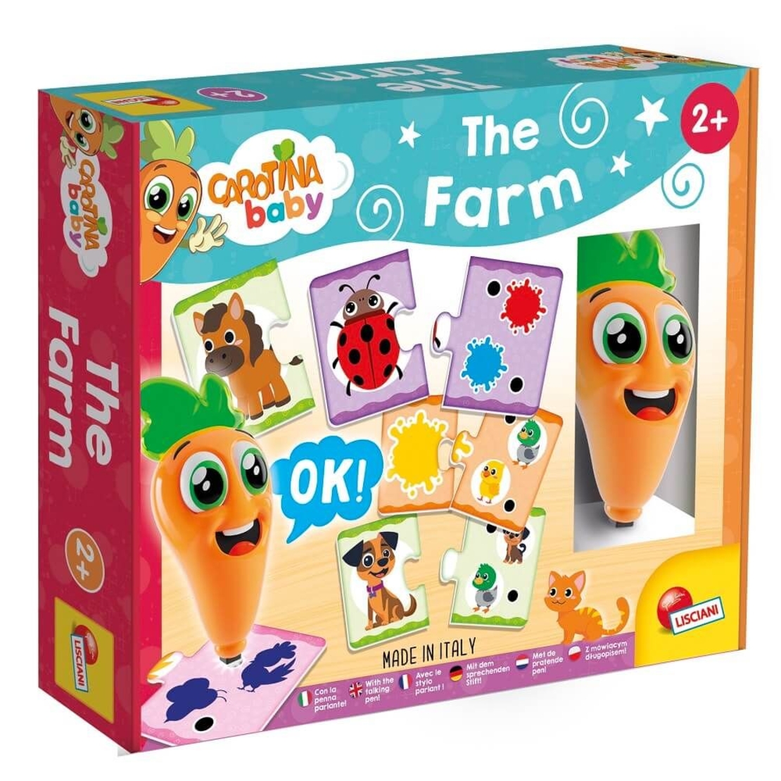 Образователна игра Lisciani Carotina Baby Ферма, с магическа писалка