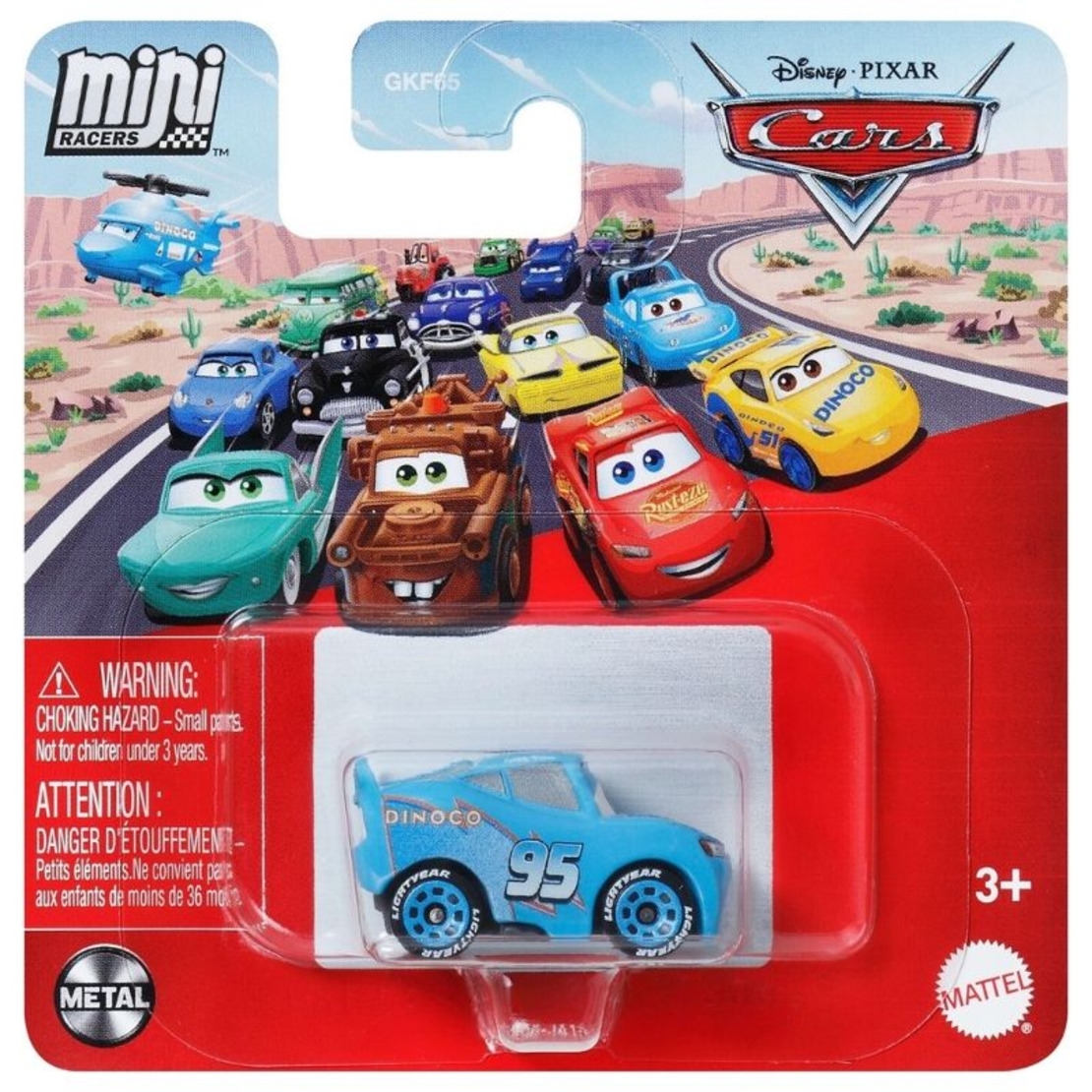 Метална количка Mattel Cars Dinoco Lightning McQueen, JGN96