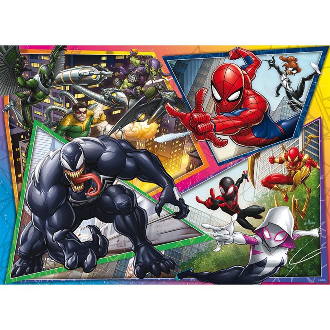 Детски пъзел Lisciani Marvel Spiderman, двулицев за оцветяване, Maxi Floor 150 части