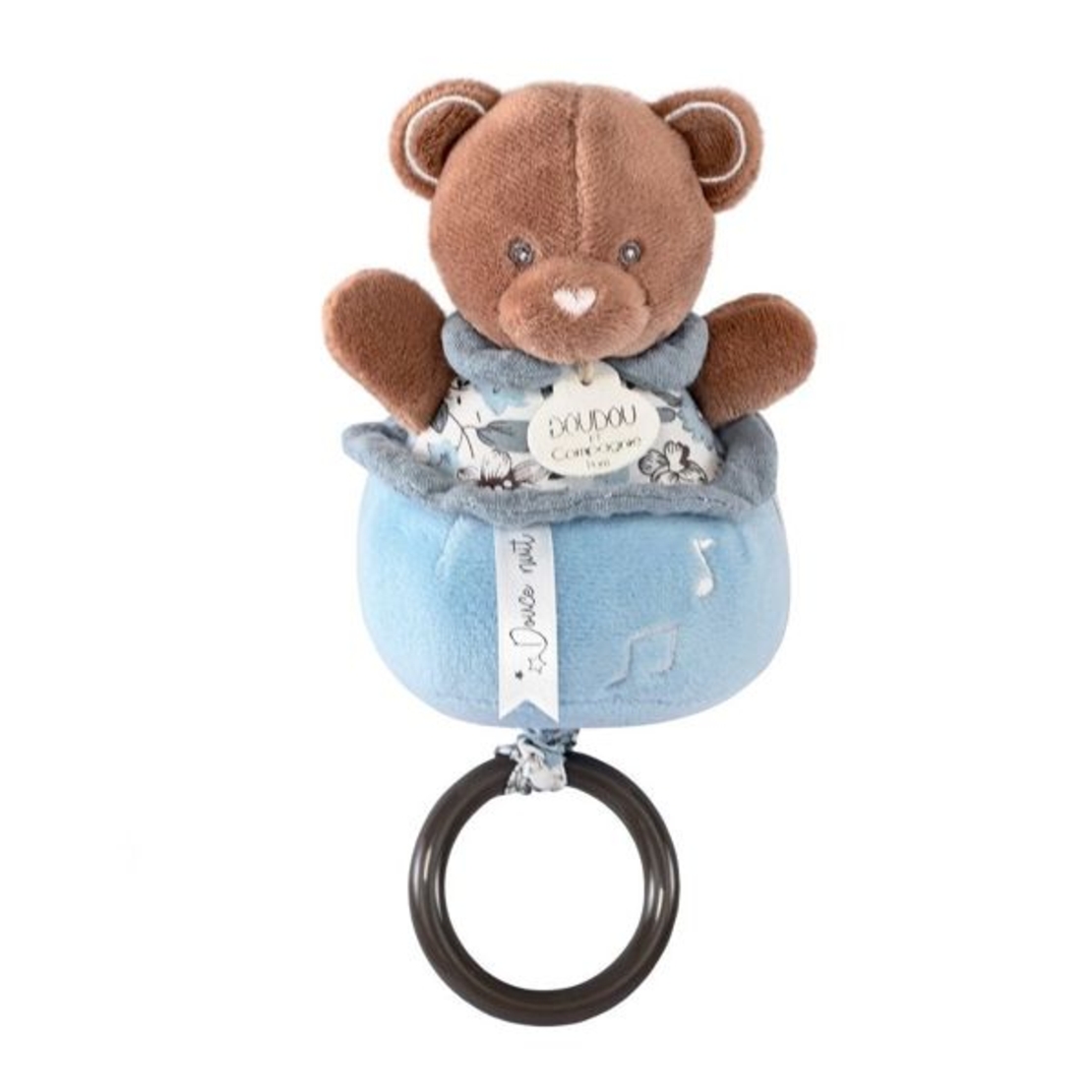Музикална плюшена играчка Doudou Bohaime, Мече, 20 см., Син