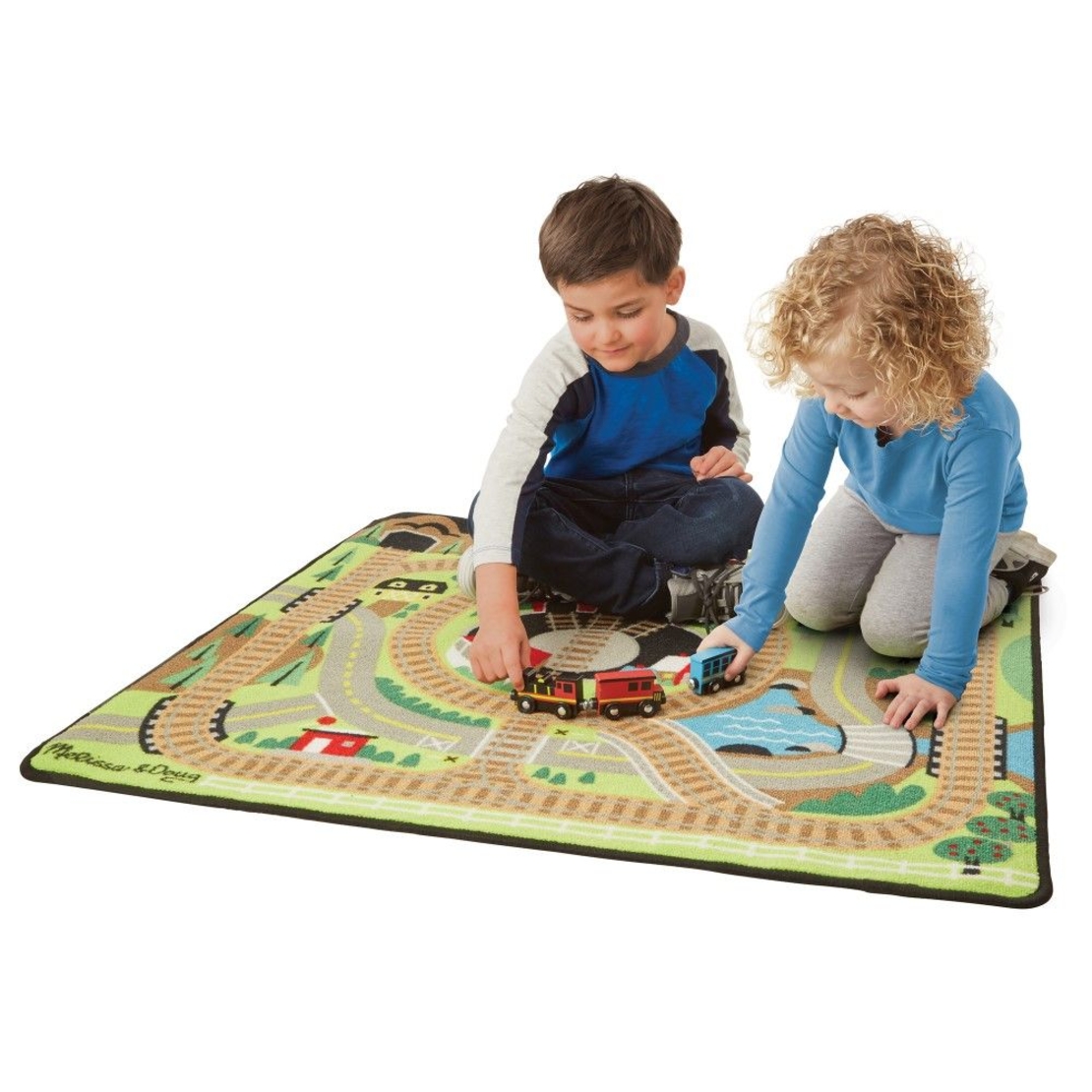 Килимче за игра с влакче Melissa and Doug ЖП гара 19554