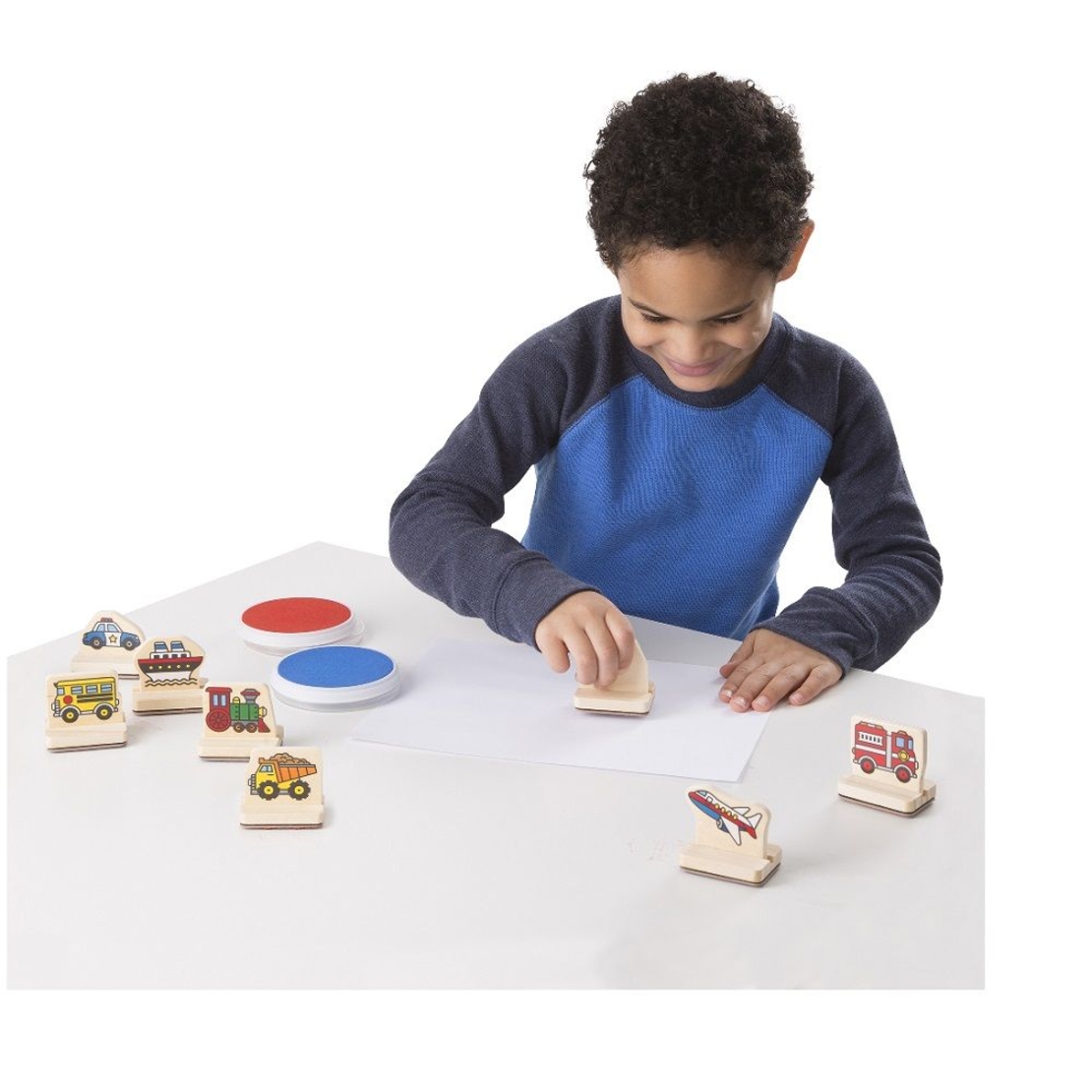 Комплект дървени печати Melissa and Doug Превозни средства 12391