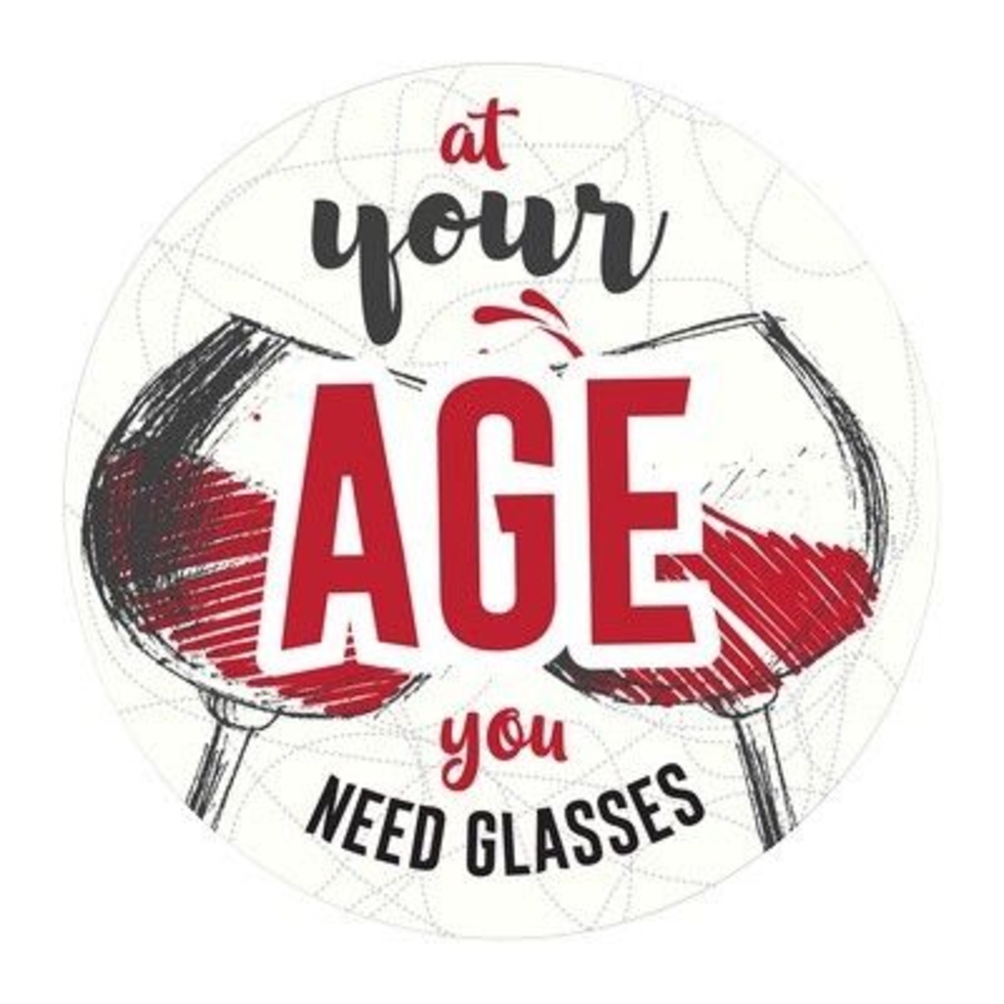 Табелка - картичка - At your age you need glasses