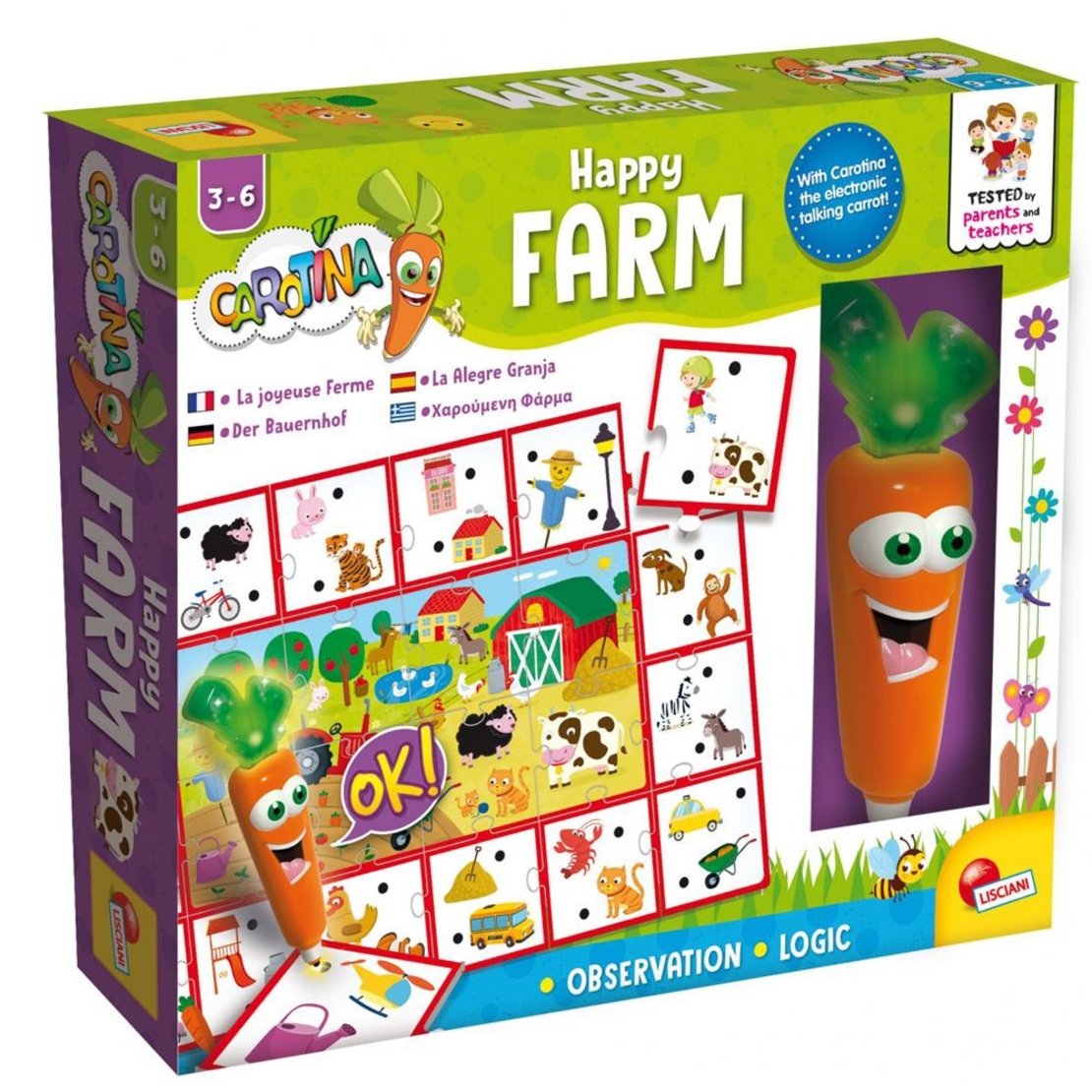 Образователна игра Lisciani CAROTINA Веселата ферма с магическа писалка