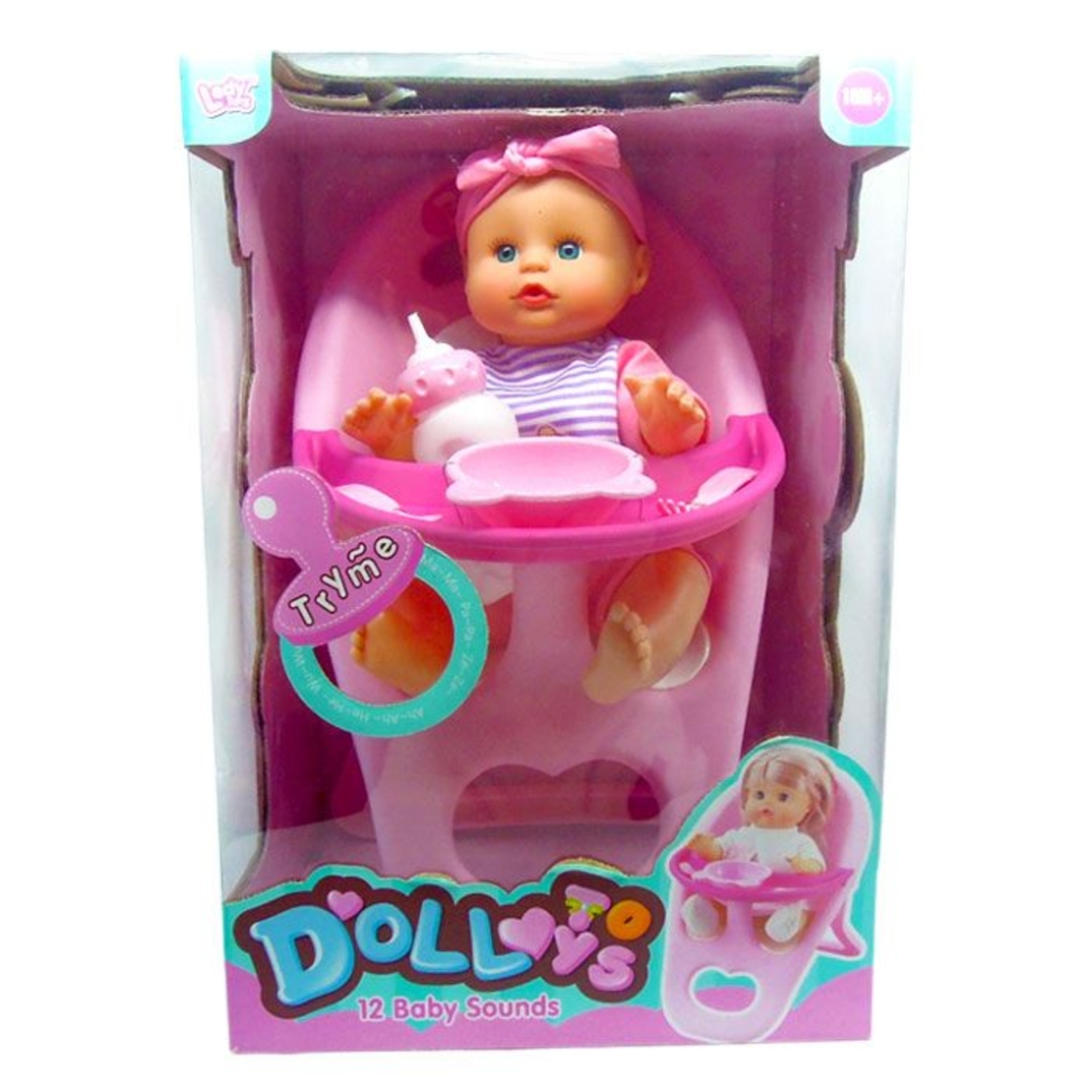 Кукла бебе Raya Toys Пишкащо, с 12 звука, с аксесоари, 30.5 см