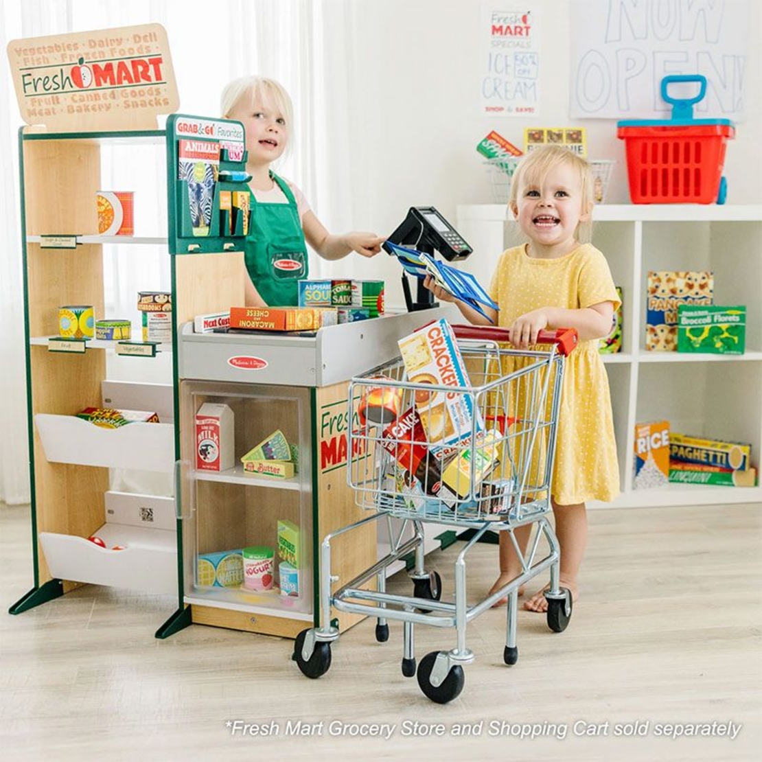 Детски супермаркет дървен Melissa and Doug Магазин Фреш за хранителни стоки