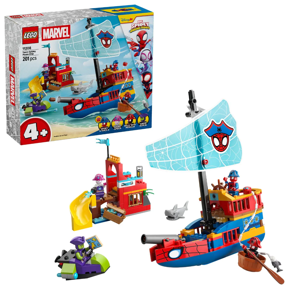 LEGO® Marvel Spidey And His Amazing Friends Пиратски кораб на отбора на Спайди 11208