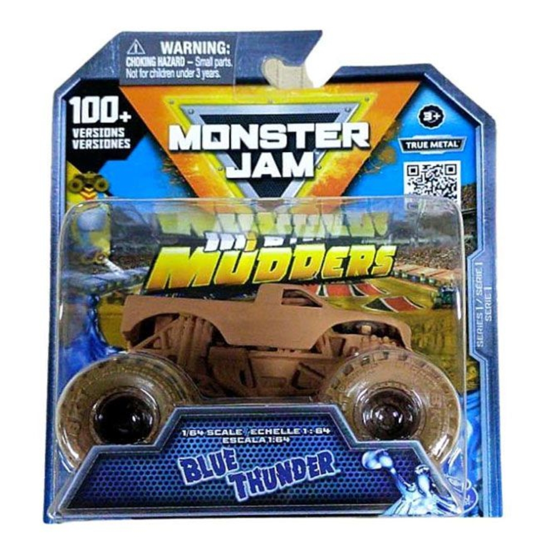 Детска кола за игра Spin Master Monster Jam True Metal Mystery Mudders 1:64, с променящ се цвят