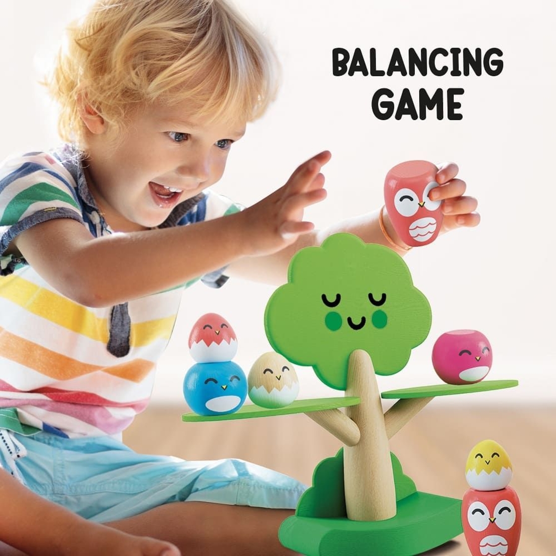 Игра за балансиране Lisciani Montessori Baby Happy Birds с пъзел