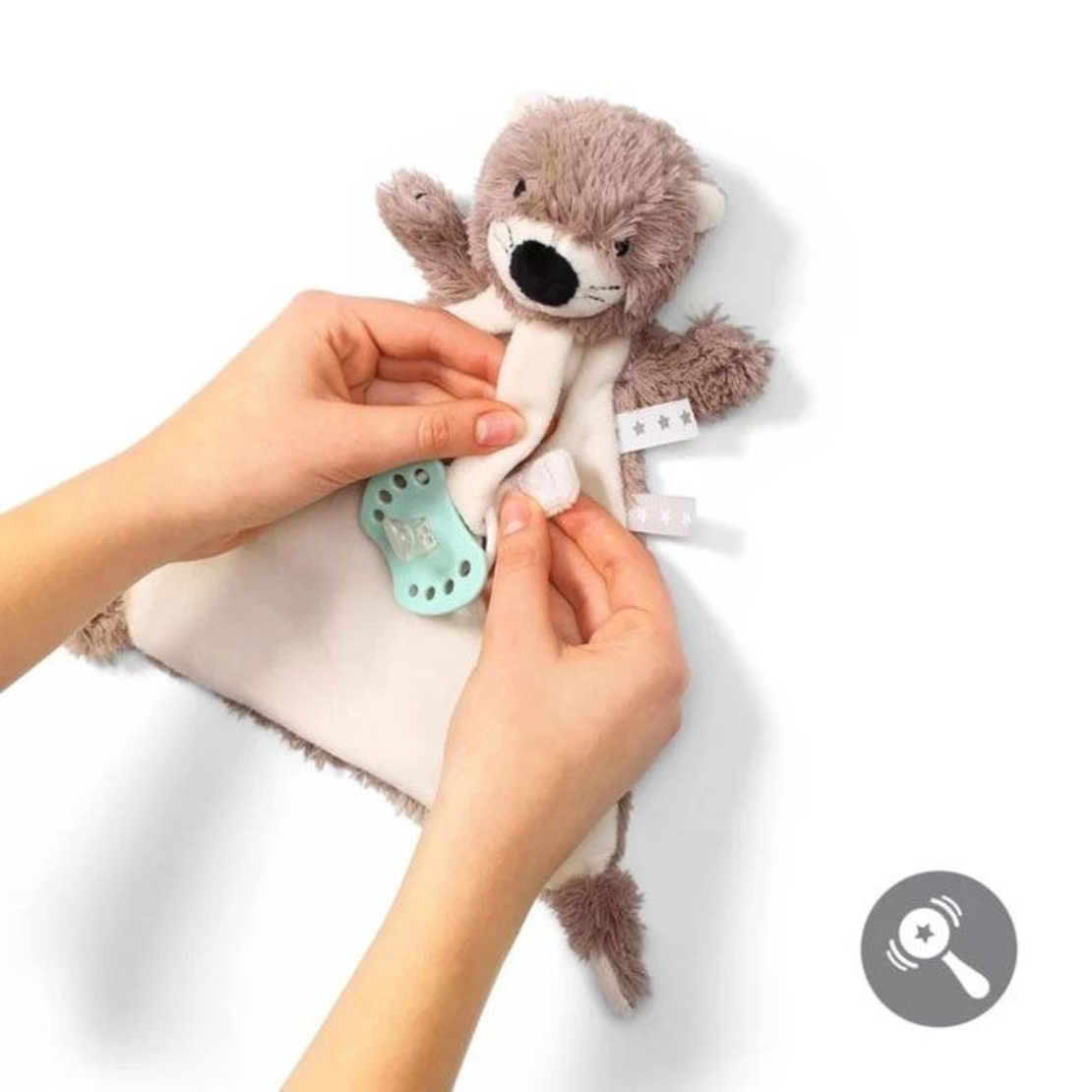 Плюшена играчка Babyono с клипс за залъгалка Маги 739