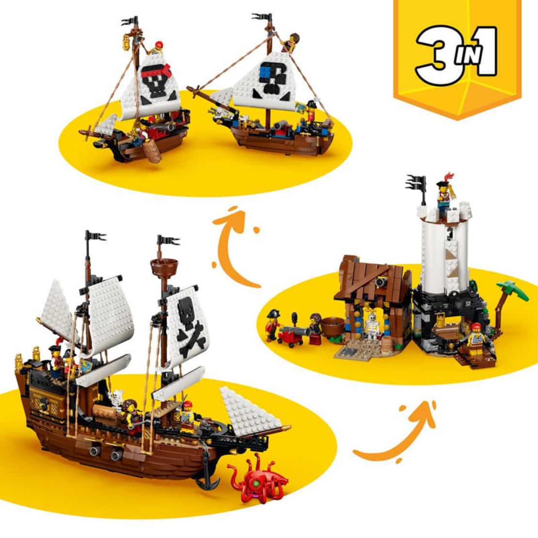LEGO® Creator Емблематичен пиратски кораб 31387