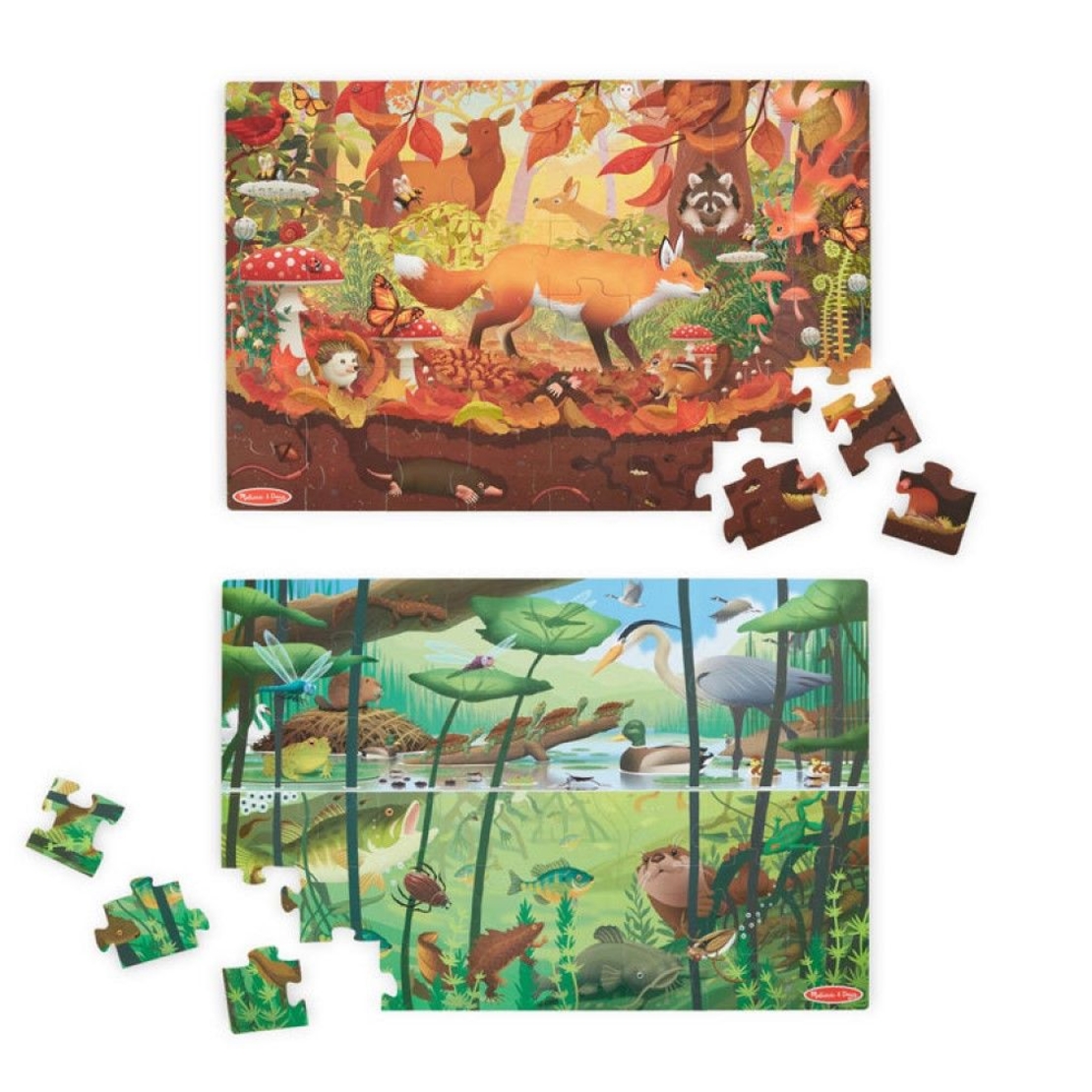 Двустранен пъзел Melissa and Doug с игра Потърси и Намери 48ч. 30833