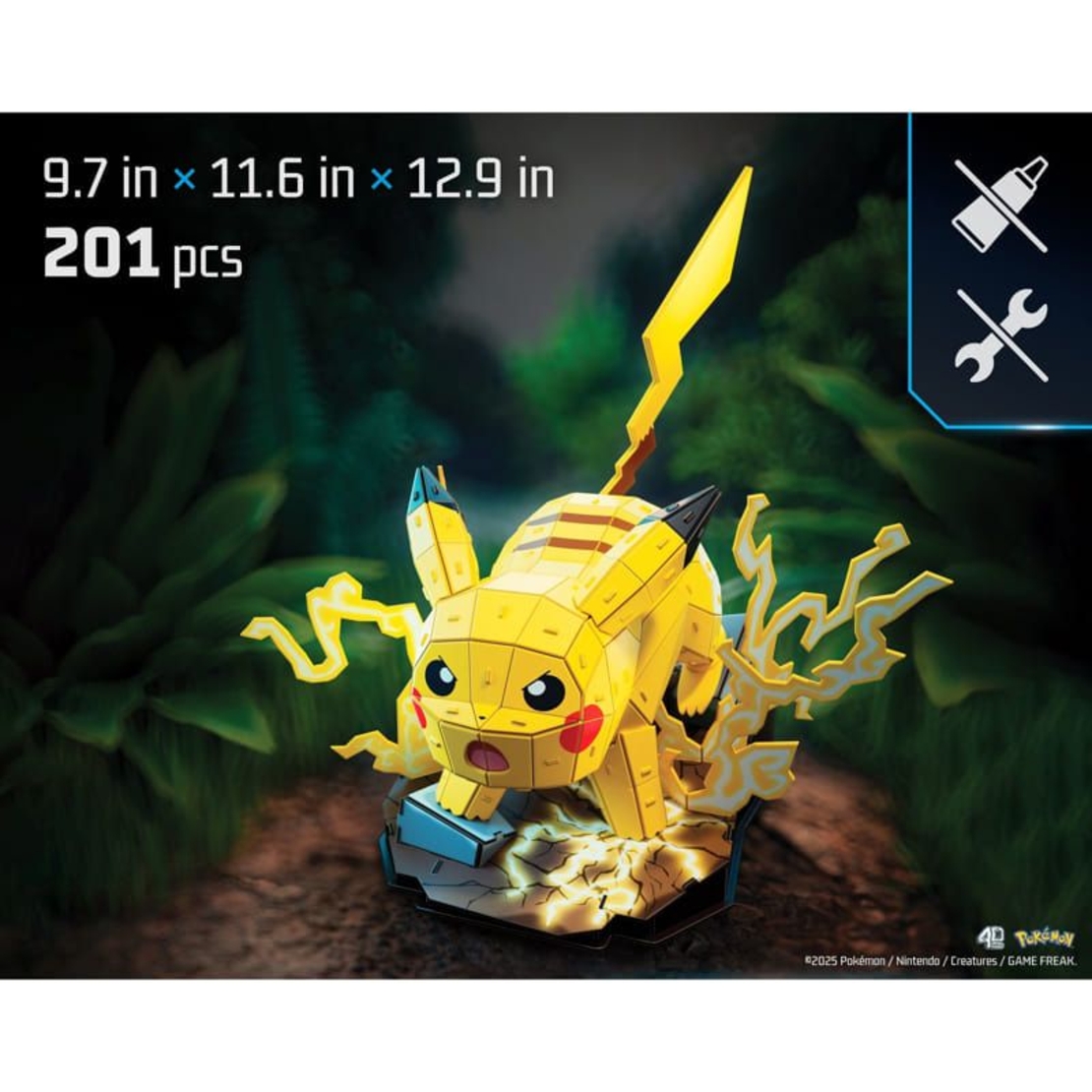 3D пъзел Spin Master 4D Build Pokеmon Pikachu, 201 ч.