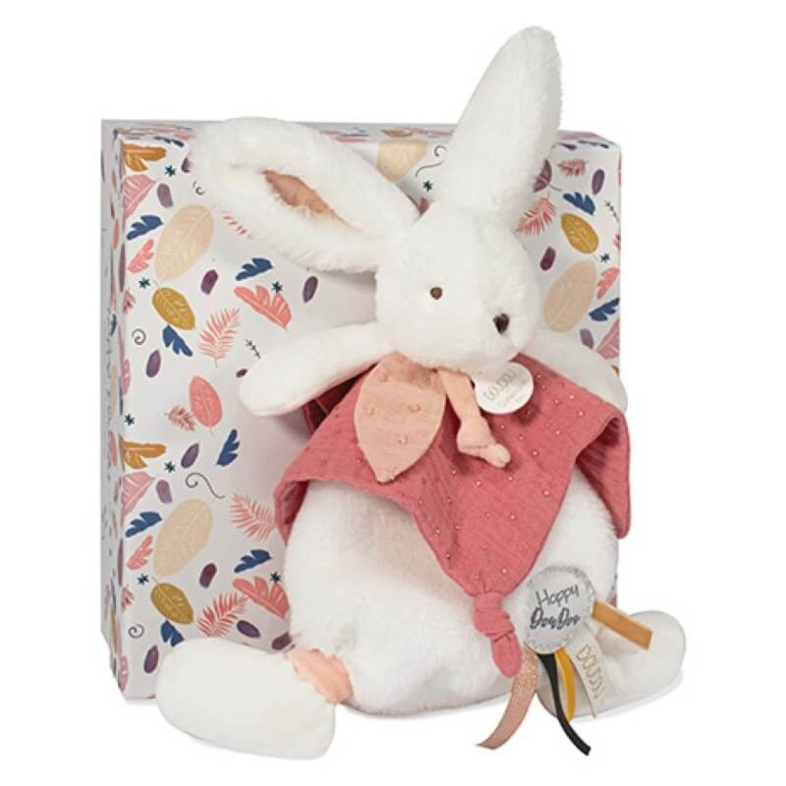 Плюшен заек с помпон Doudou Happy Boho 25см