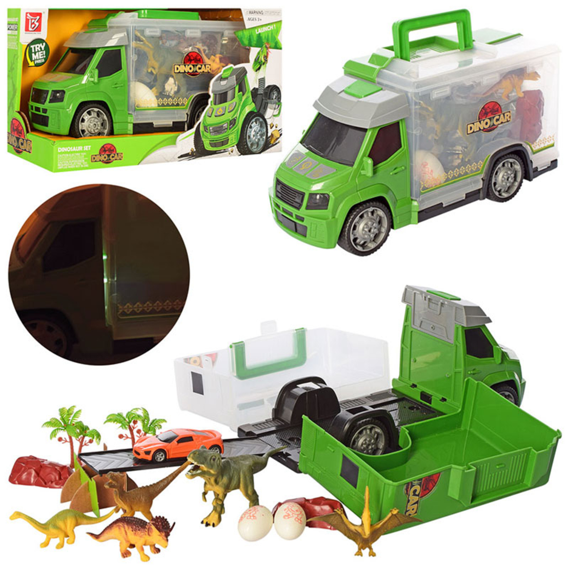 Писта Raya Toys Камион Dino Car със светлини и звуци