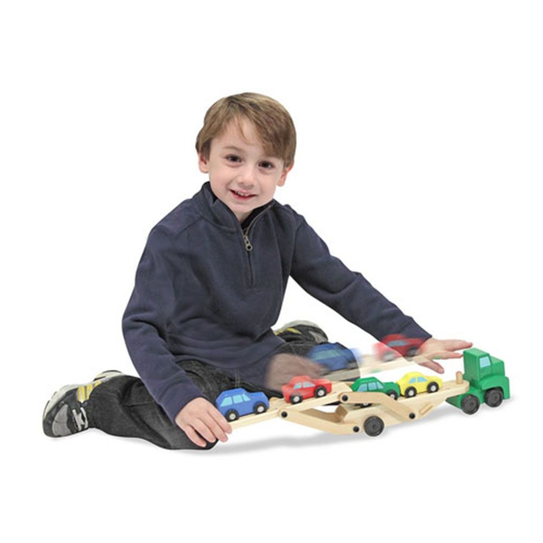 Дървен автовоз с коли Melissa and Doug 14096