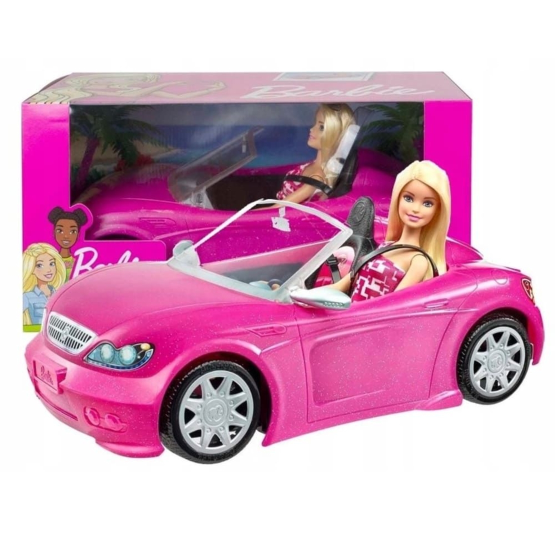 Игрален комплект Mattel Barbie с розов автомобил