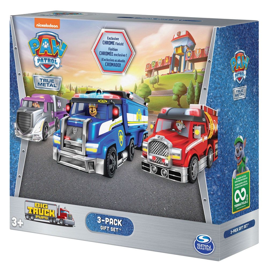 Детски камиони Spin Master Paw Patrol Big Truck Pups True Metal, Skye, Chase, Marshall, 3 броя