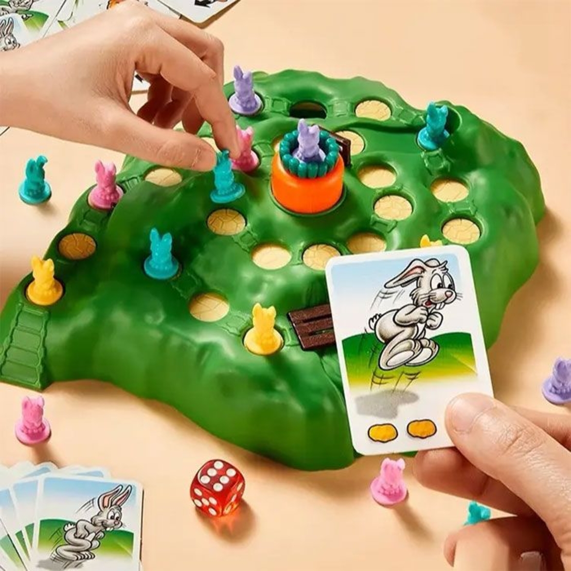 Детска настолна игра Raya Toys Състезание със зайчета