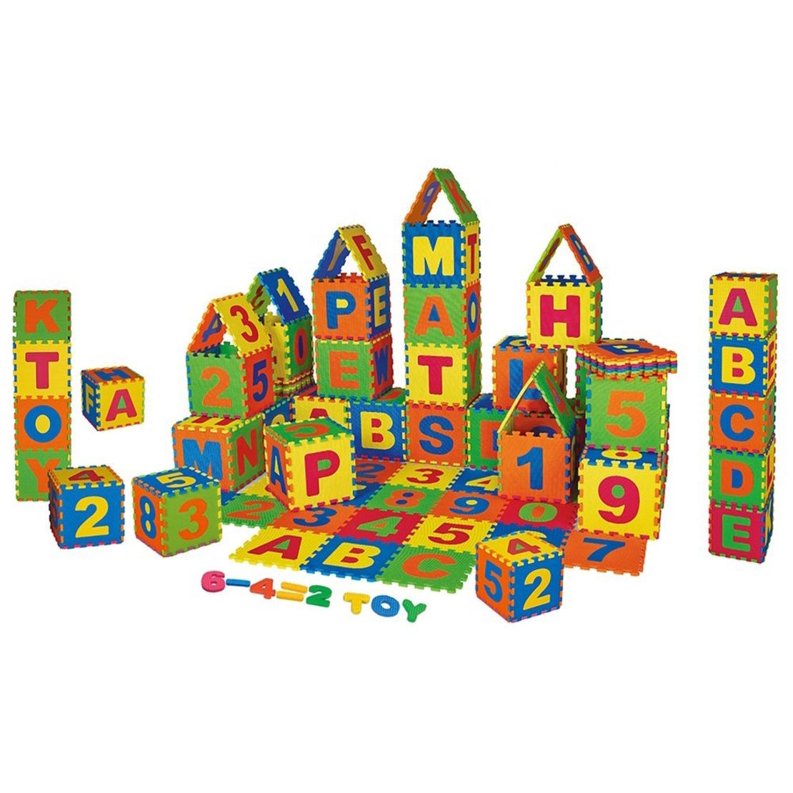 Пъзел за земя Raya Toys с цифри и букви на кирилица, 36 части