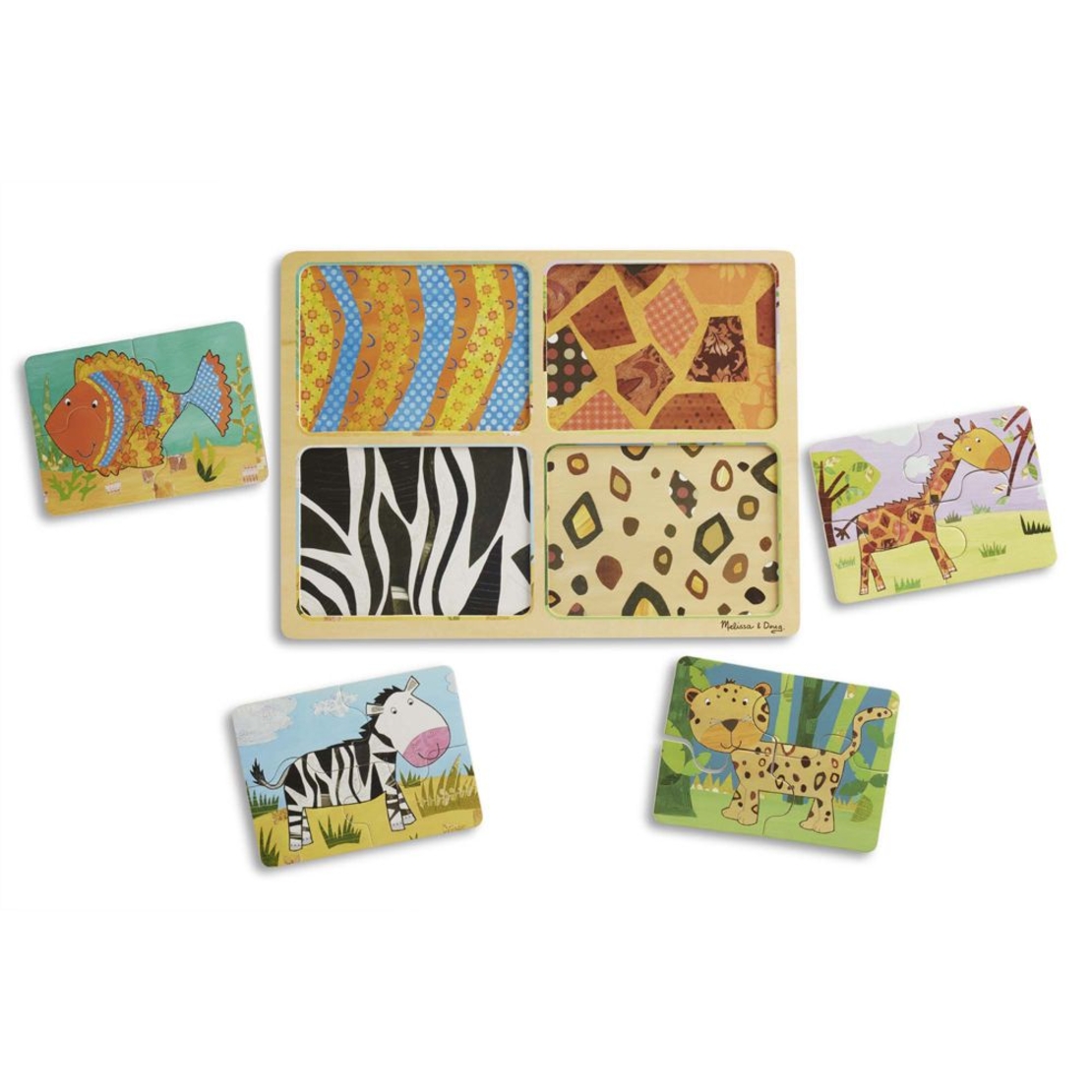 Дървен пъзел Melissa & Doug диви животни 41362