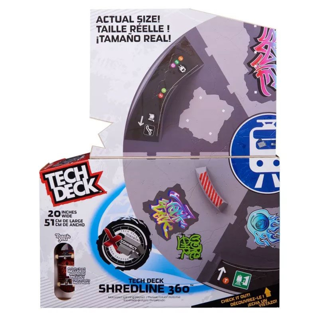 Игрален комплект Spin Master Tech Deck X-Connect Shredline 360 Въртящ се скейт парк и фингърборд
