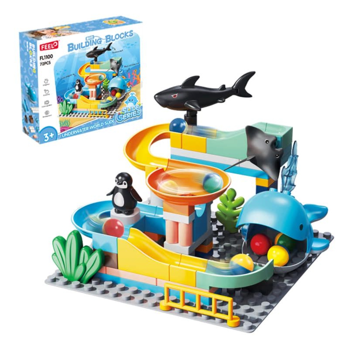 Конструктор Feelo Slide Series Морски лунапарк, 72 ч.