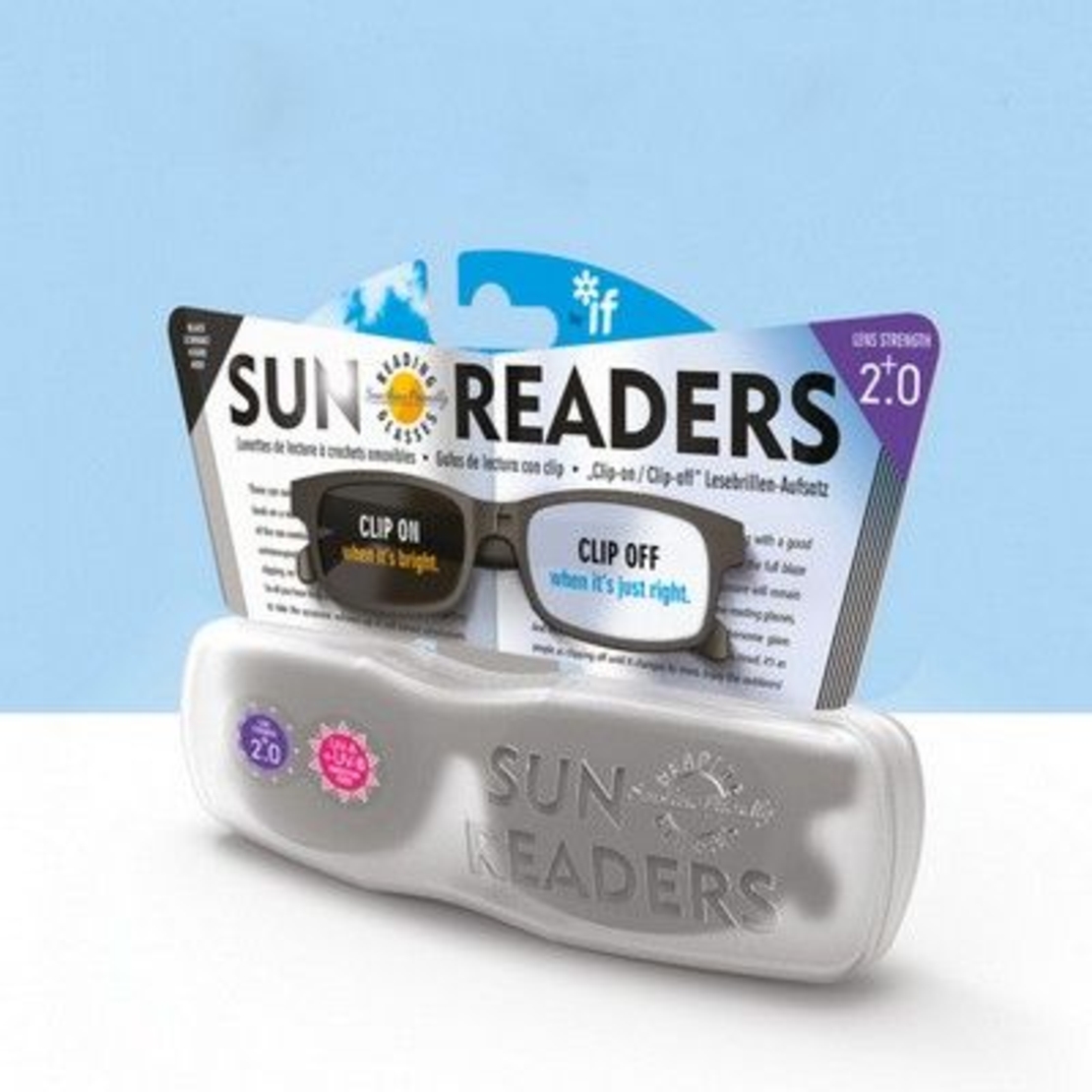 Очила за четене и слънчеви очила 2 в 1 + 1.5