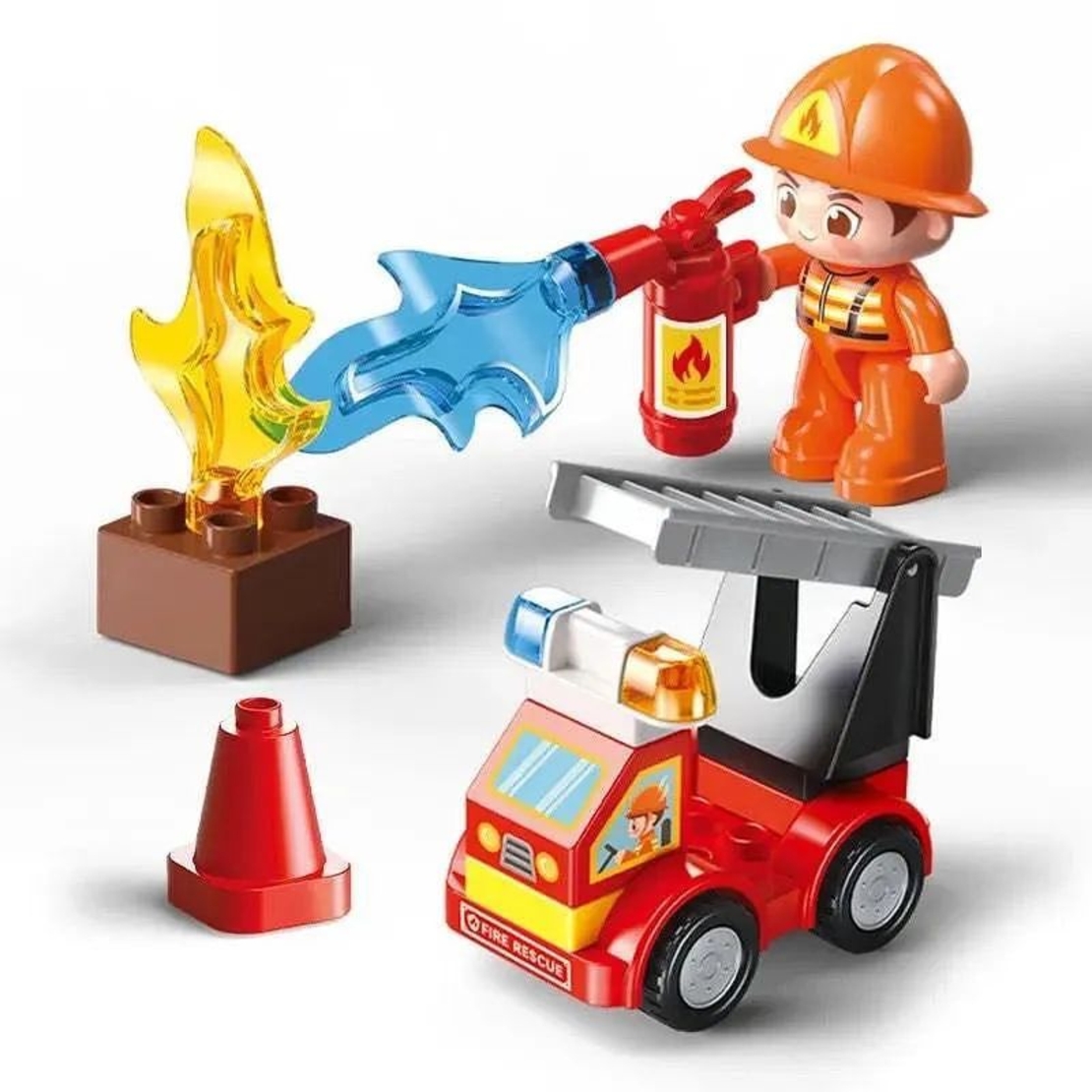 Конструктор Feelo Big Building Blocks Пожарна, FL42002, 173 ч.