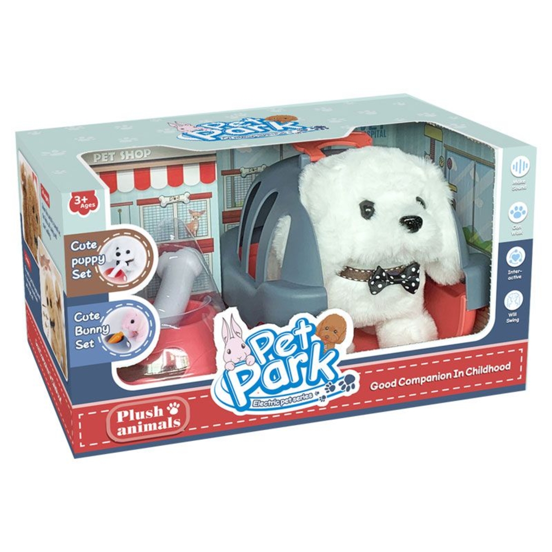 Интерактивна играчка Raya Toys Куче с аксесоари, Бяло