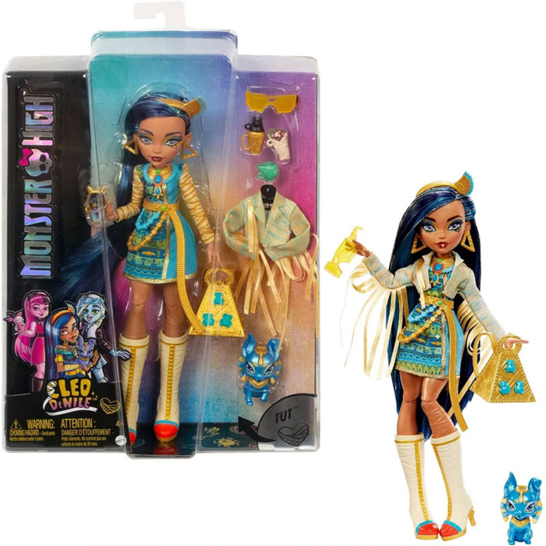 Кукла Mattel Monster High Cleo De Nile с аксесоари и домашен любимец