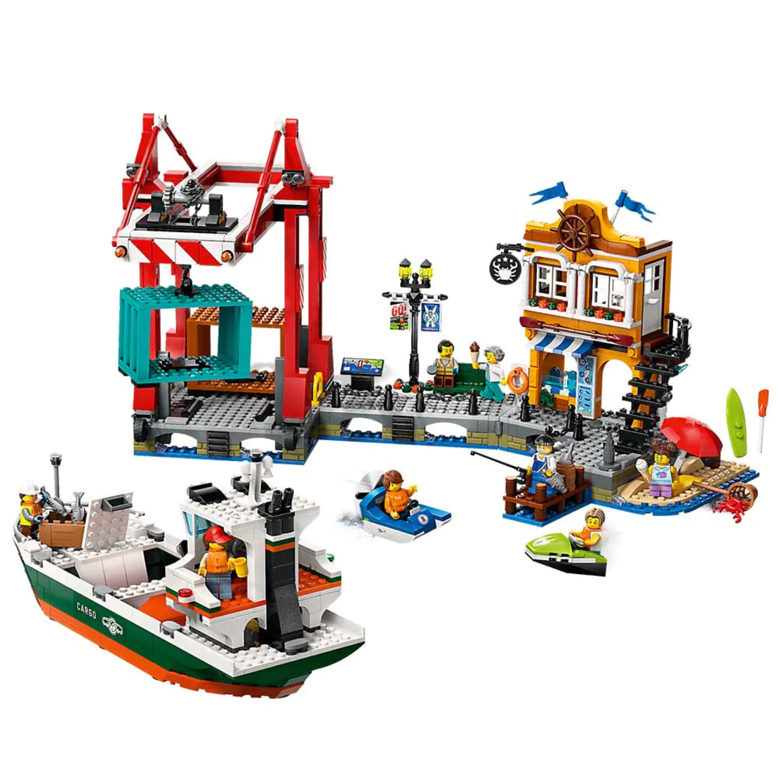 LEGO® City Крайбрежно пристанище с товарен кораб 60422