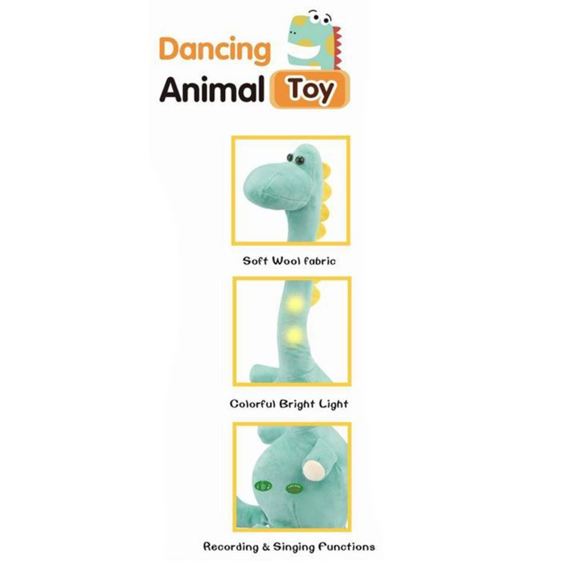 Танцуващ и пеещ динозавър Raya Toys със запис