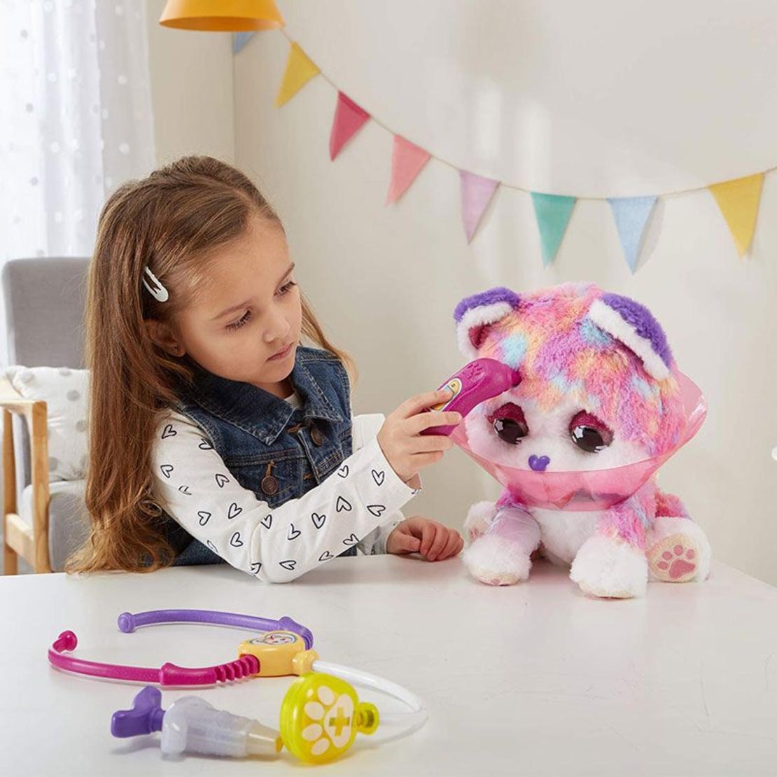 Интерактивна музикална играчка Vtech Rainbow Husky Хоуп на ветеринар