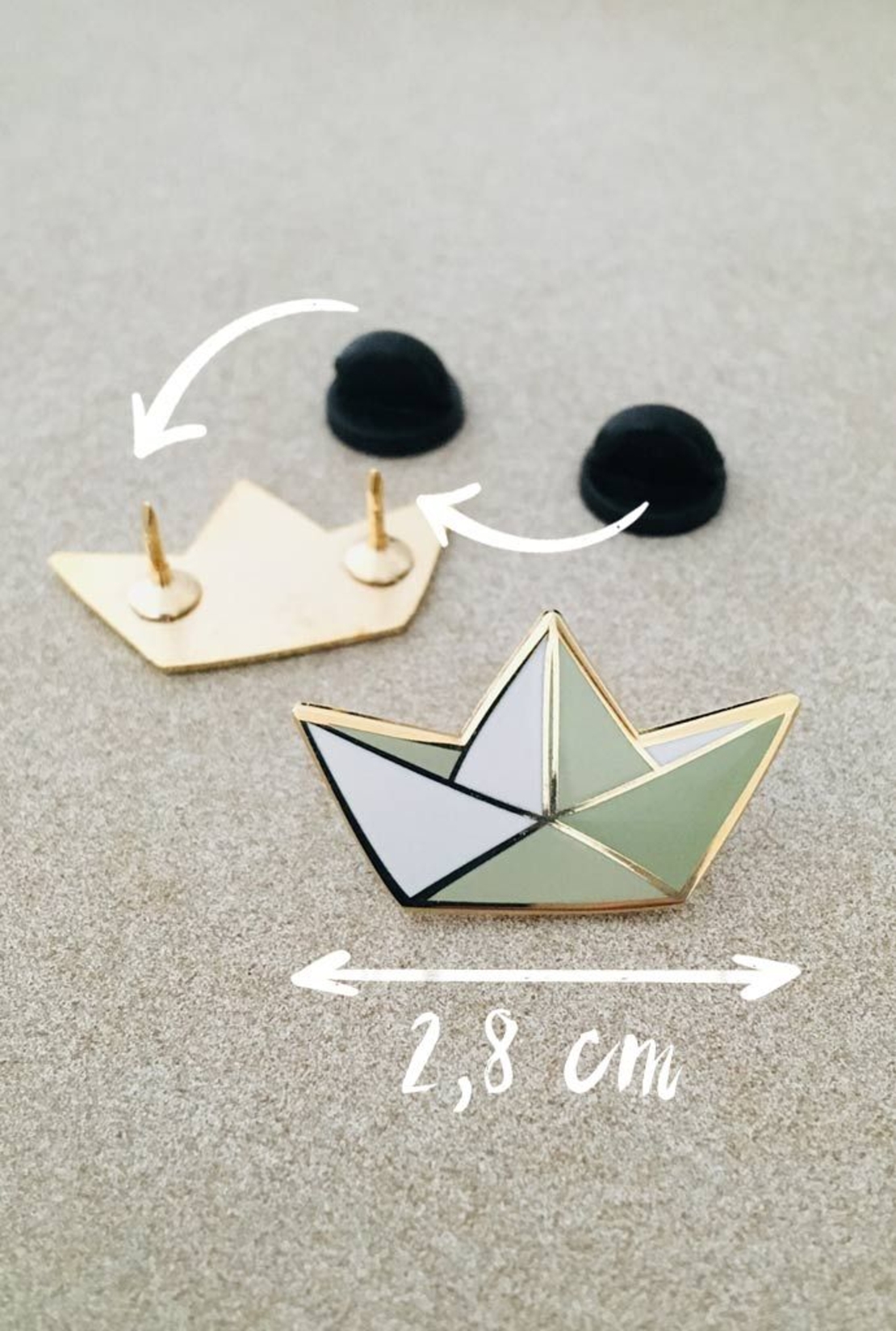 Емайлирана брошка за дрехи и аксесоари - Хартиена Лодка