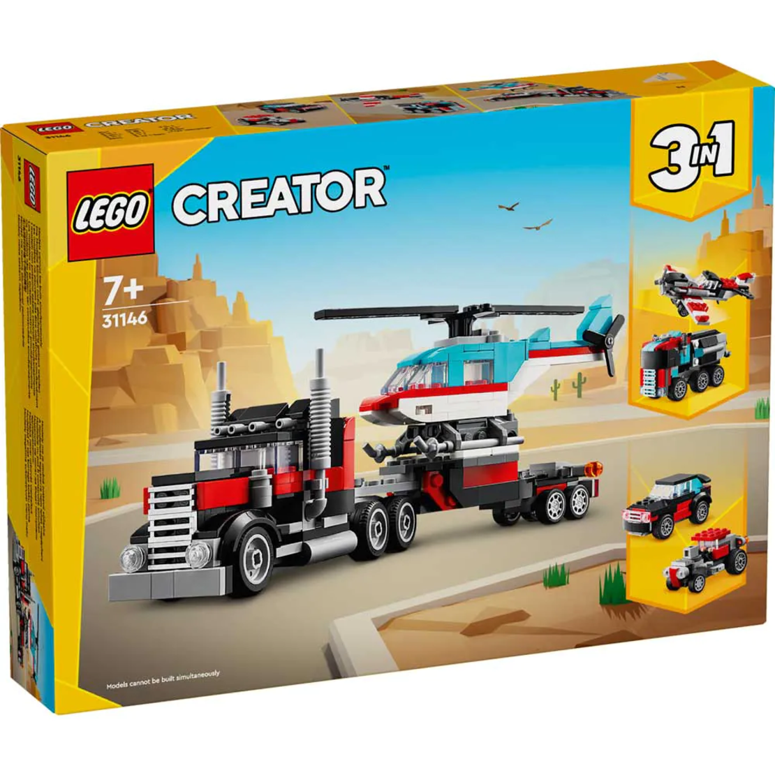 LEGO® Creator Камион с платформа и хеликоптер 31146