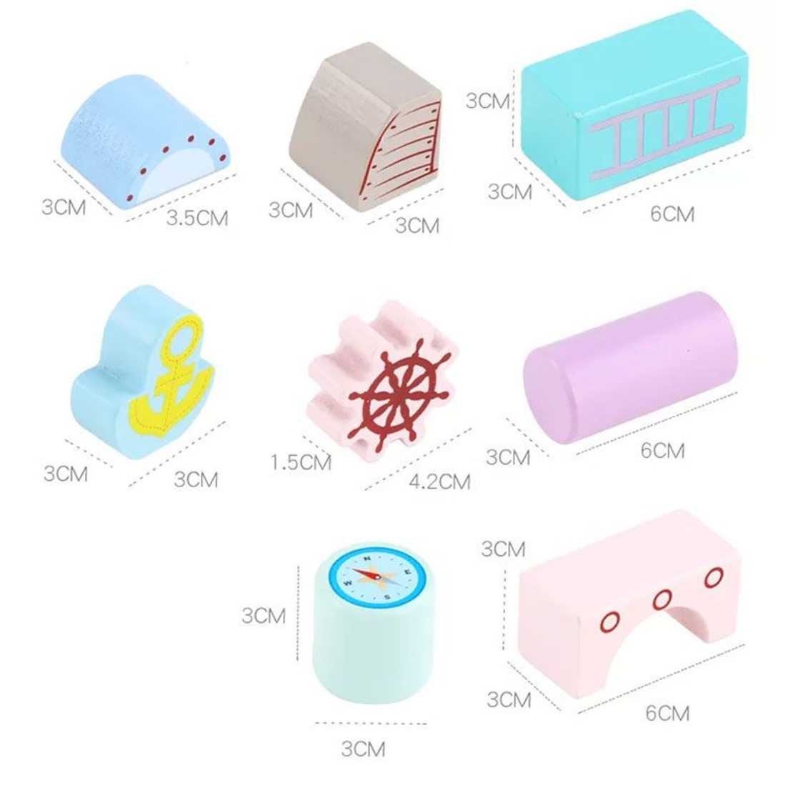 Raya Toys Комплект пъзел 64 ч. и дървени блокчета 46 ч. Пирати
