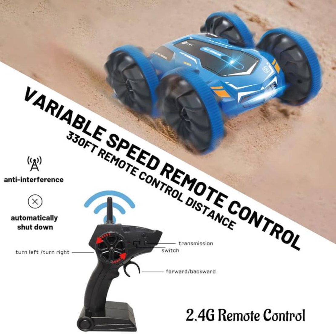 Каскадьорска кола с дистанционно Raya Toys Amphibious Stunt Vehicle