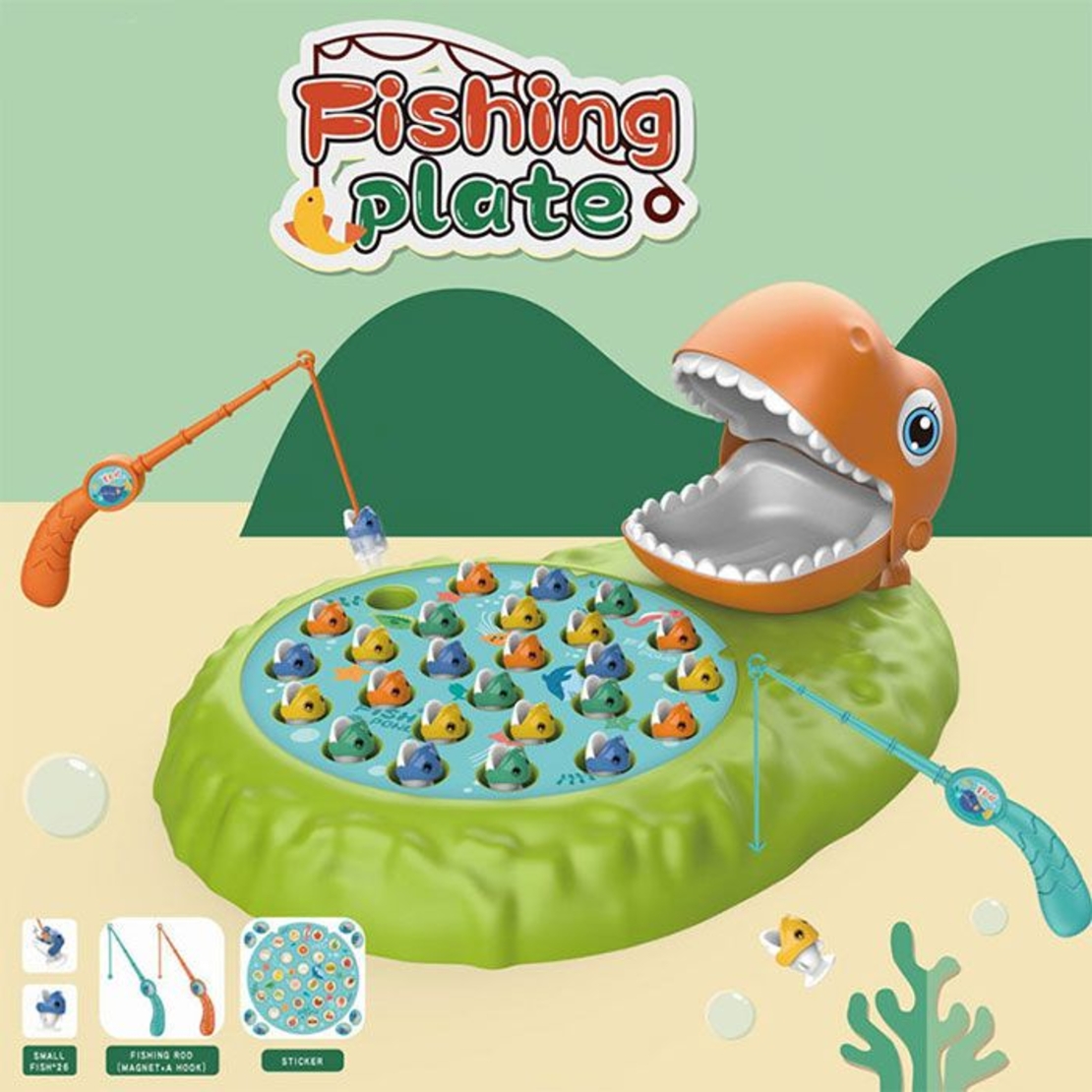 Настолна игра с рибки Raya Toys с динозавър