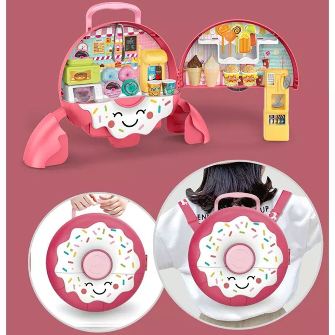 Игрален комплект сладкарница Raya Toys в раница, 39 части