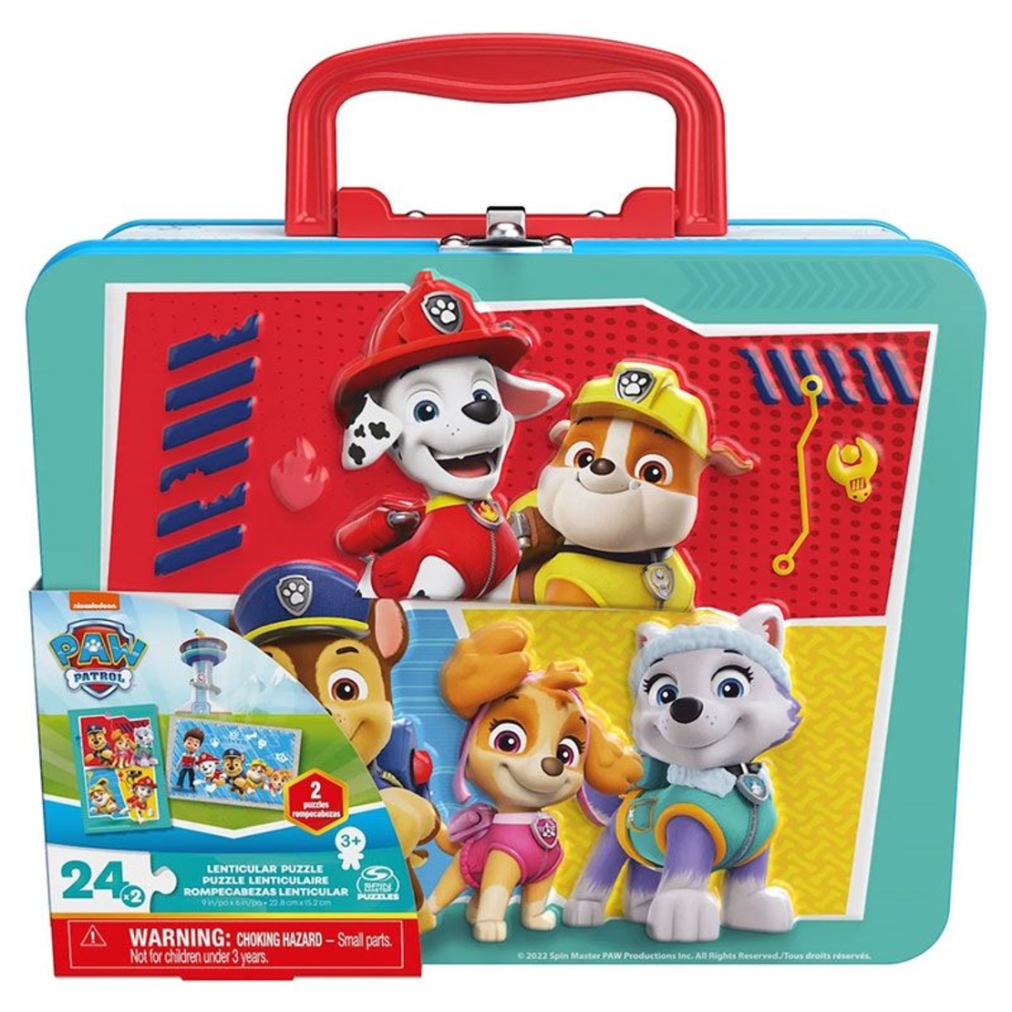 Комплект детски пъзели Spin Master Paw Patrol в метална кутия, 2 броя