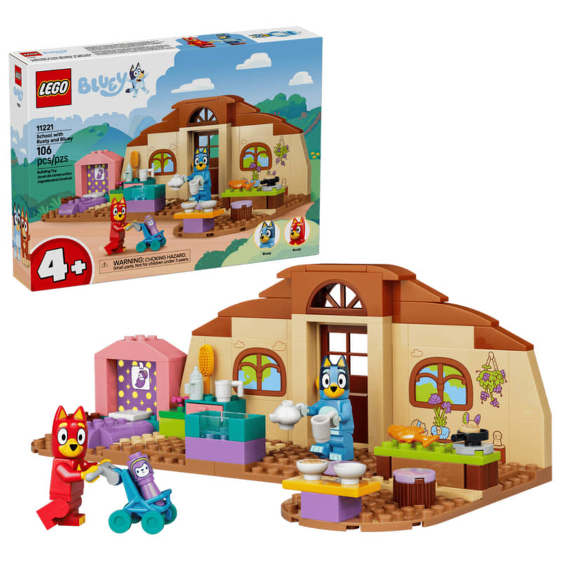 LEGO® Bluey На училище с Ръсти и Блуи 11221